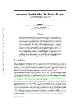 Asymptotic Singular Value Distribution of Linear Convolutional Layers