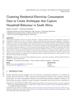 Clustering Residential Electricity Consumption Data to Create Archetypes
  that Capture Household Behaviour in South Africa