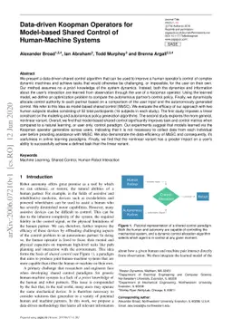 Data-driven Koopman Operators for Model-based Shared Control of
  Human-Machine Systems