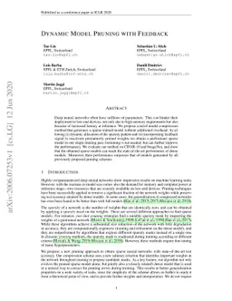 Dynamic Model Pruning with Feedback