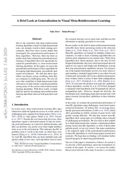 A Brief Look at Generalization in Visual Meta-Reinforcement Learning