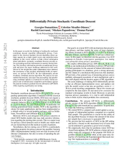 Differentially Private Stochastic Coordinate Descent