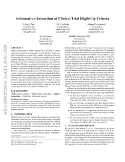 Information Extraction of Clinical Trial Eligibility Criteria