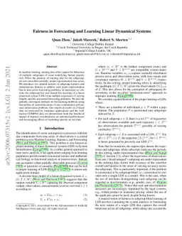 Fairness in Forecasting and Learning Linear Dynamical Systems