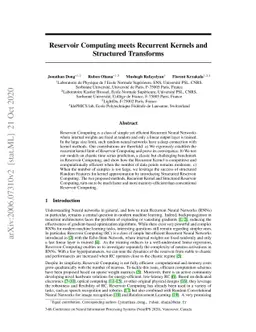 Reservoir Computing meets Recurrent Kernels and Structured Transforms