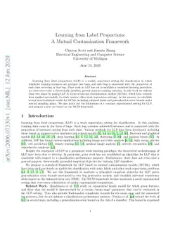 Learning from Label Proportions: A Mutual Contamination Framework