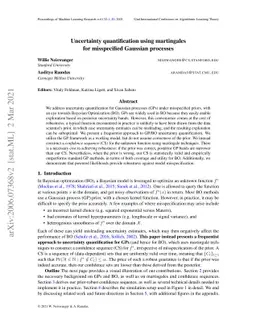 Uncertainty quantification using martingales for misspecified Gaussian
  processes