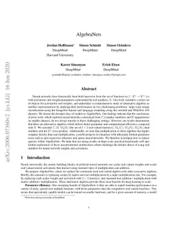 AlgebraNets