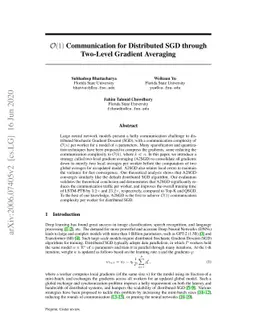 O(1) Communication for Distributed SGD through Two-Level Gradient
  Averaging