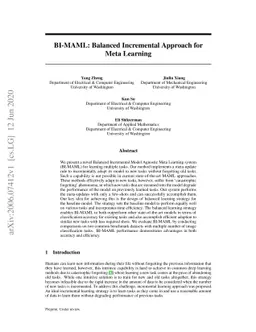 BI-MAML: Balanced Incremental Approach for Meta Learning