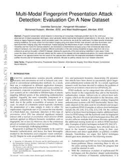 Multi-Modal Fingerprint Presentation Attack Detection: Evaluation On A
  New Dataset