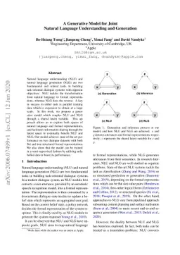 A Generative Model for Joint Natural Language Understanding and
  Generation