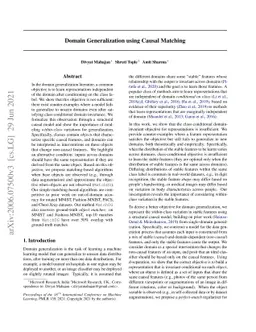 Domain Generalization using Causal Matching