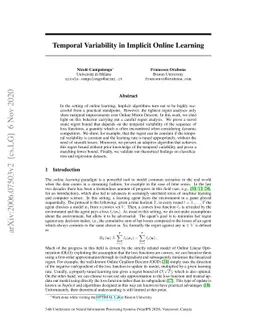 Temporal Variability in Implicit Online Learning