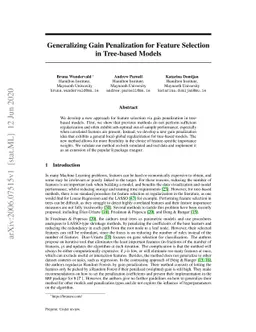 Generalizing Gain Penalization for Feature Selection in Tree-based
  Models