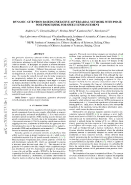 Dynamic Attention Based Generative Adversarial Network with Phase
  Post-Processing for Speech Enhancement