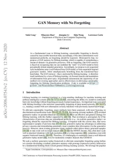 GAN Memory with No Forgetting