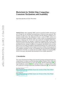 Blockchain for Mobile Edge Computing: Consensus Mechanisms and
  Scalability