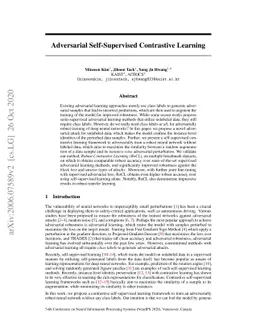Adversarial Self-Supervised Contrastive Learning