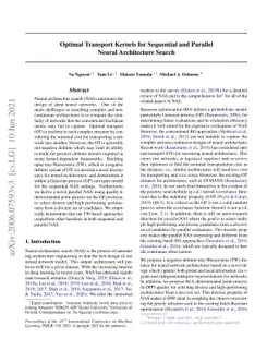 Optimal Transport Kernels for Sequential and Parallel Neural
  Architecture Search