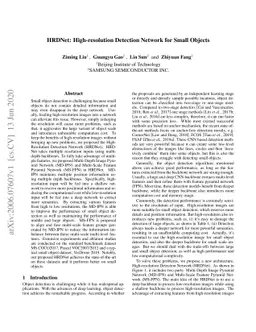 HRDNet: High-resolution Detection Network for Small Objects