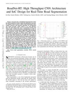 RoadNet-RT: High Throughput CNN Architecture and SoC Design for
  Real-Time Road Segmentation