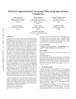 Defensive Approximation: Securing CNNs using Approximate Computing