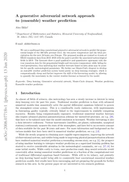 A generative adversarial network approach to (ensemble) weather
  prediction