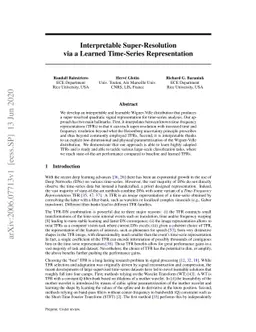 Interpretable Super-Resolution via a Learned Time-Series Representation