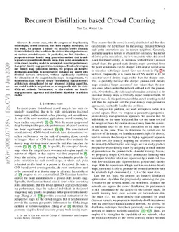 Recurrent Distillation based Crowd Counting