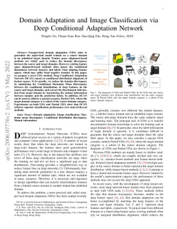 Domain Adaptation and Image Classification via Deep Conditional
  Adaptation Network