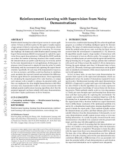 Reinforcement Learning with Supervision from Noisy Demonstrations