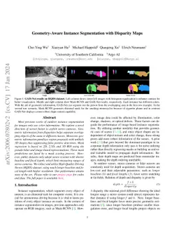 Geometry-Aware Instance Segmentation with Disparity Maps