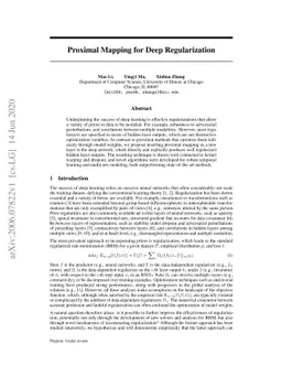 Proximal Mapping for Deep Regularization
