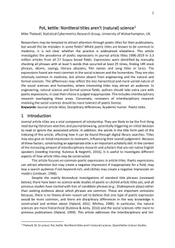 Pot, kettle: Nonliteral titles aren't (natural) science