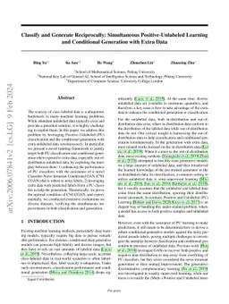 On Leveraging Unlabeled Data for Concurrent Positive-Unlabeled Classification and Robust Generation