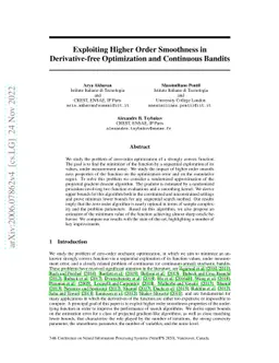 Exploiting Higher Order Smoothness in Derivative-free Optimization and
  Continuous Bandits