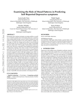Examining the Role of Mood Patterns in Predicting Self-Reported
  Depressive symptoms
