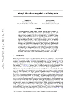 Graph Meta Learning via Local Subgraphs