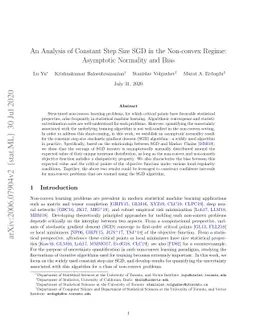 An Analysis of Constant Step Size SGD in the Non-convex Regime:
  Asymptotic Normality and Bias