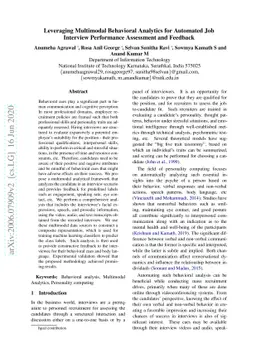 Leveraging Multimodal Behavioral Analytics for Automated Job Interview
  Performance Assessment and Feedback