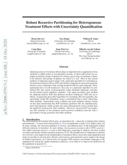 Robust Recursive Partitioning for Heterogeneous Treatment Effects with
  Uncertainty Quantification