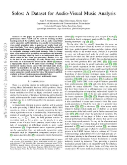 Solos: A Dataset for Audio-Visual Music Analysis