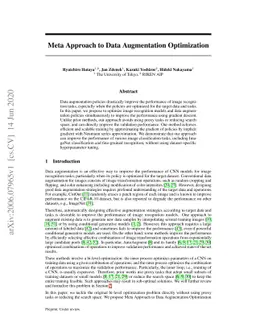 Meta Approach to Data Augmentation Optimization