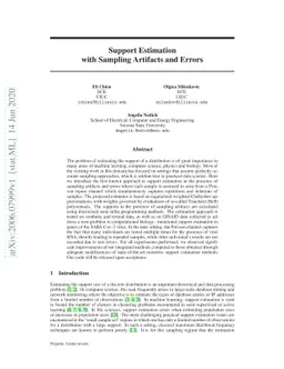 Support Estimation with Sampling Artifacts and Errors