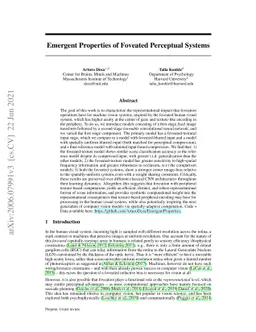 Emergent Properties of Foveated Perceptual Systems