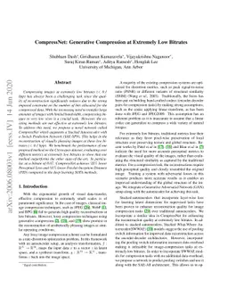 CompressNet: Generative Compression at Extremely Low Bitrates