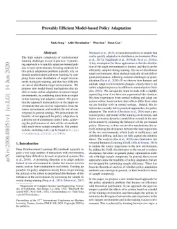 Provably Efficient Model-based Policy Adaptation