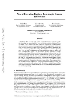 Neural Execution Engines: Learning to Execute Subroutines