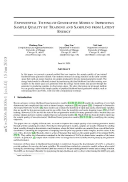 Exponential Tilting of Generative Models: Improving Sample Quality by
  Training and Sampling from Latent Energy
